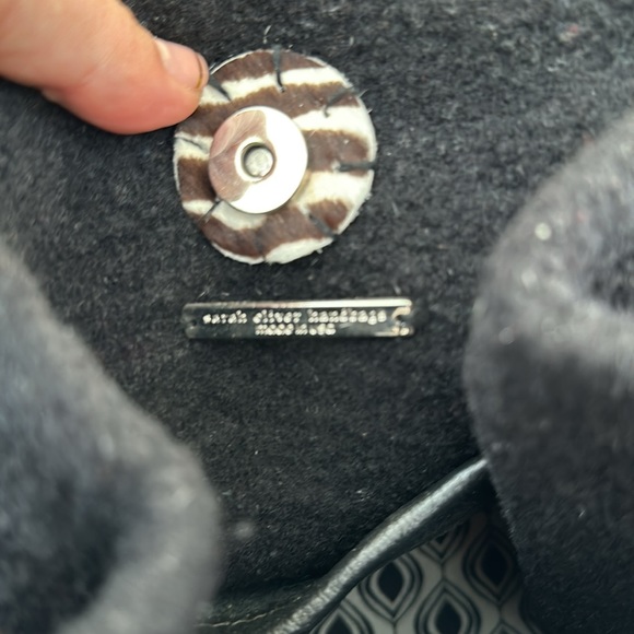 Exquisite Vintage Sarah Oliver Handbag: Silver Chains & Zebra Patterns - Picture 4 of 6